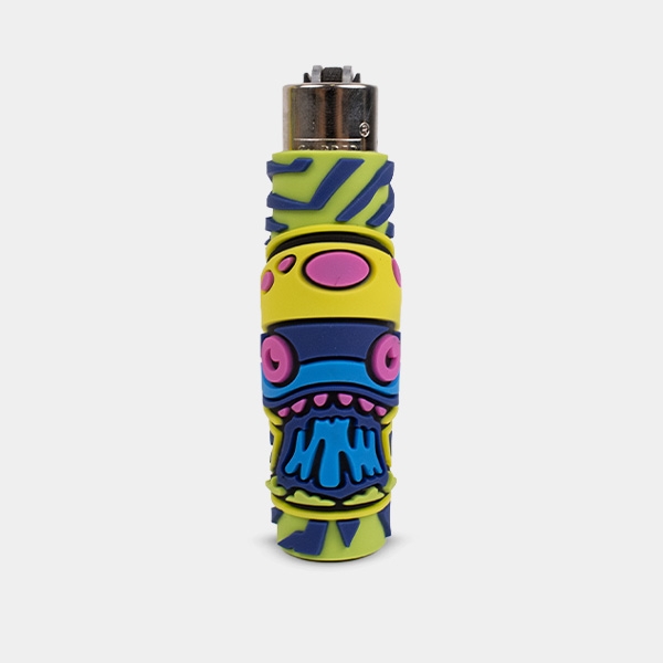 Accendino Clipper con custodia in silicone Monster Mushrooms