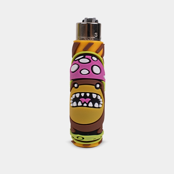 Accendino Clipper con custodia in silicone Monster Mushrooms