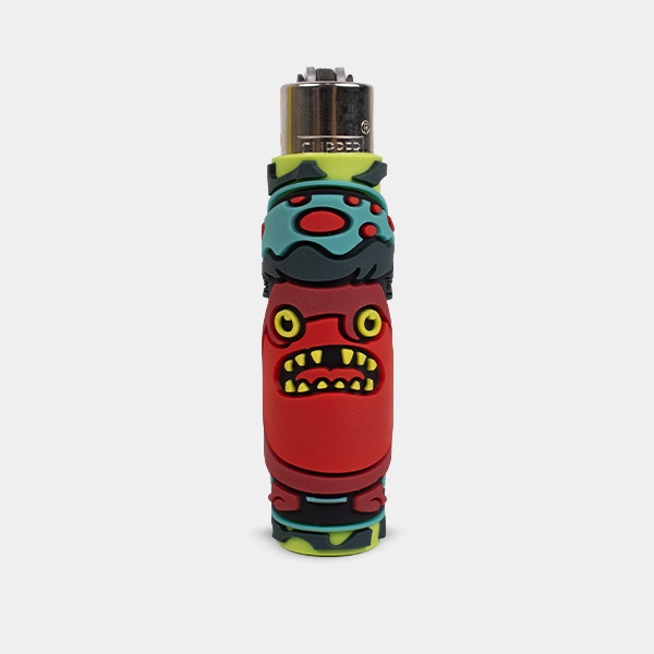Accendino Clipper con custodia in silicone Monster Mushrooms