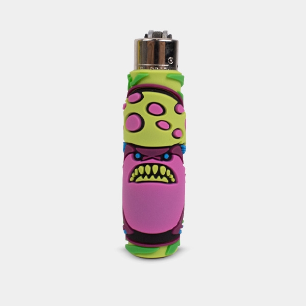 Accendino Clipper con custodia in silicone Monster Mushrooms