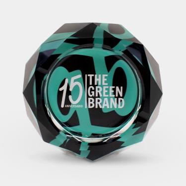 Posacenere 15° anniversario in vetro GB The Green Brand