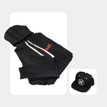 Raw Cappello con visiera piatta + Felpa GB