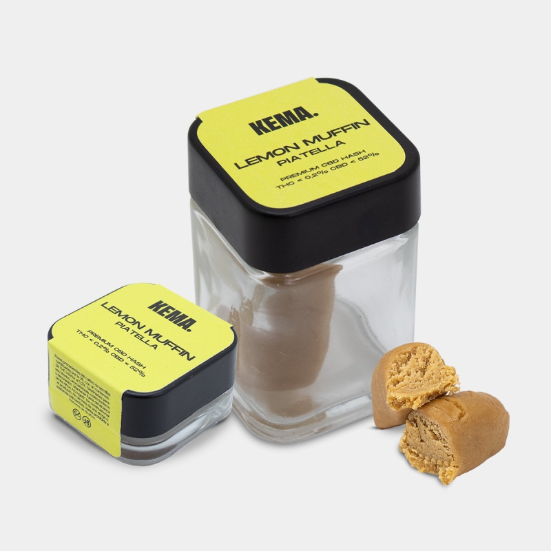 Visualizzazione Hash CBD Piatella 'Lemon Muffin' KEMA tutti i formati
