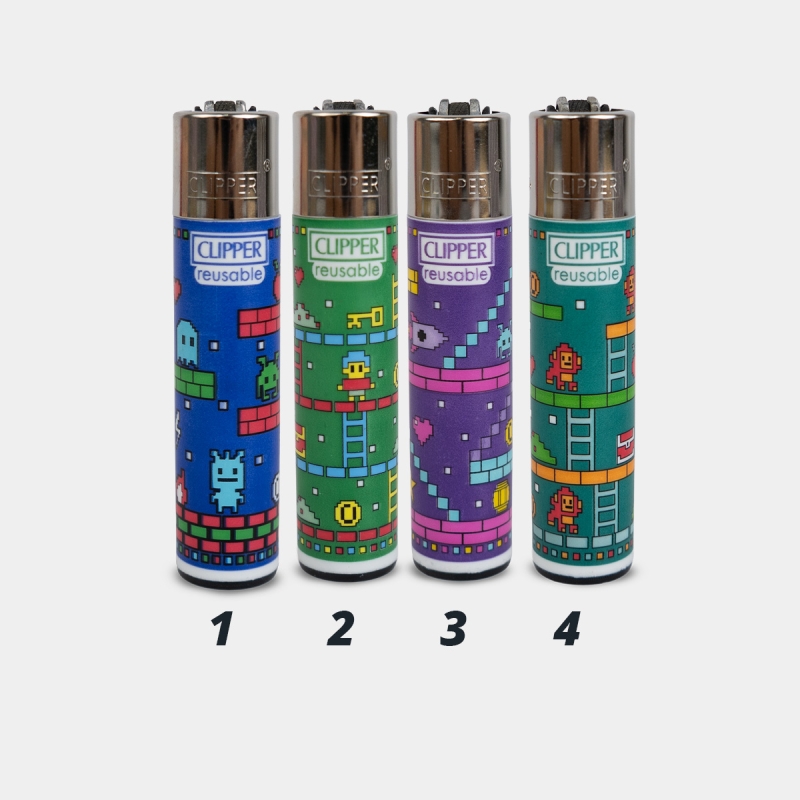 Accendino Clipper Insert Coins | Design retrò arcade e pixel art