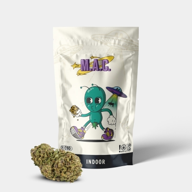 Kit Alien | Bong, fiori di CBD e vassoio GB