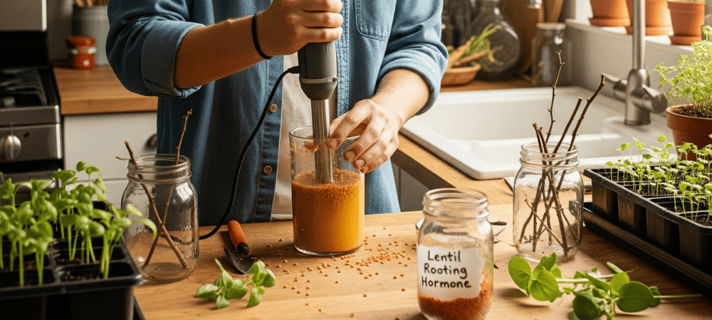 raices casero con lentejas